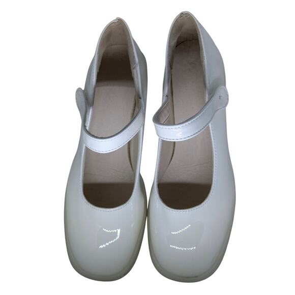Glossy white chunky platform Mary Jane block heels Nurse Fairy Halloween sz 8.5 - Picture 1 of 8